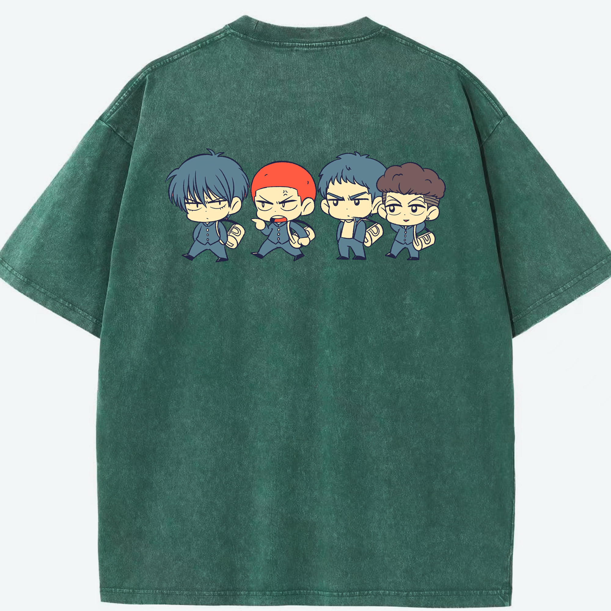 SLAM DUNK／スラムダンク 綿100% ヴィンテージ風 半袖Tシャツ（背面プリント）